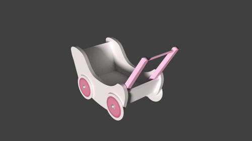 Wooden  doll carriage preview image
